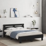 VidaXL Cadru de pat cu tăblie, negru, 120x200 cm, lemn prelucrat