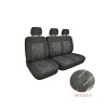 Huse Auto Textil 2+1 Premium Scaun Sofer si Bancheta Stanga, Negru cu dungi multicolore cod 105, Lumi LUXURY
