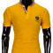 Tricou pentru barbati, stil tunica, galben simplu, slim fit, casual - S849