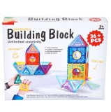 Joc constructie cu figuri geometrice, Building Block, 36 piese