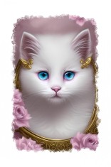 Sticker decorativ, Pisica, Roz, 85 cm, 6784ST foto