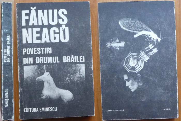 Fanus Neagu, Povestiri din drumul Brailei, 1989, autograf catre Marin Mincu