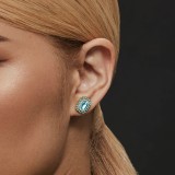 Cumpara ieftin Cercei Retro Glam din Argint 925 Placati cu Aur - Vintage Ocean Halo
