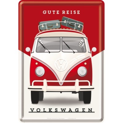 Placa metalica - Volkswagen Gute Reise - 10x14 cm foto
