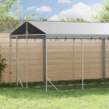 vidaXL Padoc de exterior cu acoperiș argintiu 3x9x2,5m oțel galvanizat 3190490