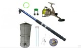 Pachet Pescuit Complet Diamant Alb: Lanseta 3.6m, Mulineta LC540, Accesorii - Crap, Stationar, Telescopica, Fibra Sticla, 40-80g