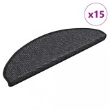 VidaXL Covorașe scări autoadezive, 15 buc. gri 65x21x4cm, aspect sisal