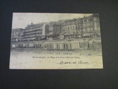 Carte poștală veche Belgia &ndash; Blankenberghe, Grand H&ocirc;tel de l&#039;Oc&eacute;an (cel mai probabil din perioada 1900&ndash;1940)