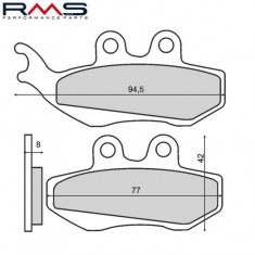 Set placute frana - Aprilia RS - RX 50 - Gilera Runner - Peugeot Elyseo 150 - Piaggio Beverly - Hexagon 125-180cc (RMS)