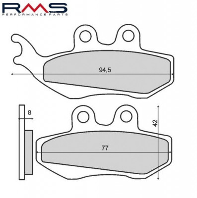 Set placute frana - Aprilia RS - RX 50 - Gilera Runner - Peugeot Elyseo 150 - Piaggio Beverly - Hexagon 125-180cc (RMS) foto