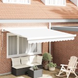 vidaXL Marchiză Manuală Retractabilă Albă 350x250 cm