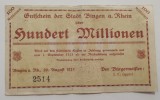 Germania - 100 Millionen Mark 1923 - Binegn a. Rein - Inflatie