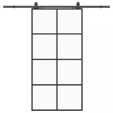 Cumpara ieftin Usa glisanta cu set de feronerie neagra 102,5x205 cm Sticla ESG