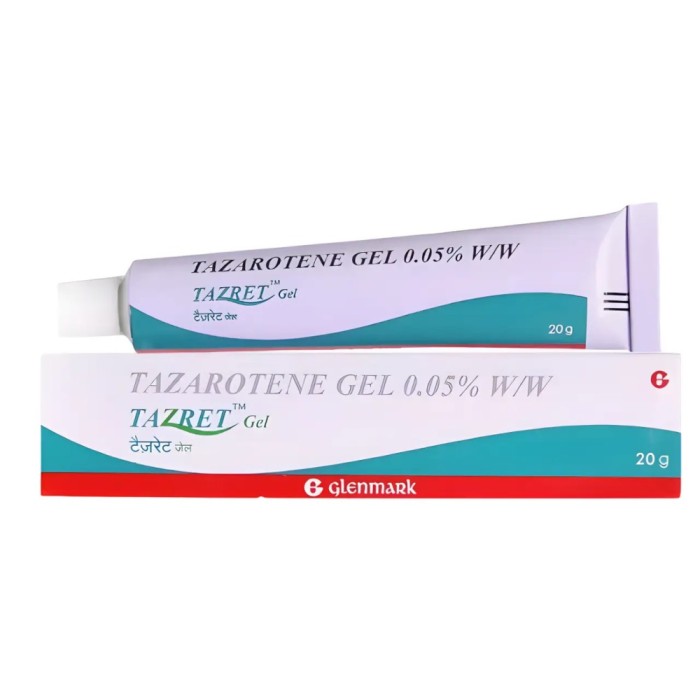 Gel Tazret 0.05%, Tazaroten, Glenmark, 20gr, Anti-Acnee