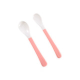 Set 2 lingurite cu varf moale 6 luni+ Pink, Lorelli