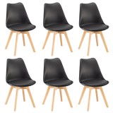 Scaun de sufragerie Silla 6 buc &icirc;n negru