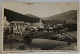 VATRA DORNEI , PODUL PESTE RAU SI LOCOMOTIVA PE CALEA FERATA , VEDERE GENERALA , FOTO. ORIG. FOTOFILM CLUJ , FORMAT CARTE POSTALA , 1937