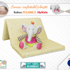 Saltea Pliabila copii MyKids Spuma Poliuretanica (Burete) Galbena GreatGoods Plaything