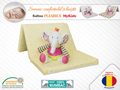 Saltea Pliabila copii MyKids Spuma Poliuretanica (Burete) Galbena GreatGoods Plaything foto