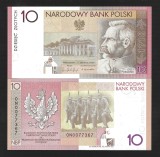 POLONIA 10 ZLOTI / ZLOTYCH 2008 , UNC , P- 179 , 90 Ani de la Redobandirea Independentei , in folder bancar , necirculata