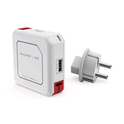 Hub mini USB 2.0 cu 4 porturi alb/rosu Allocacoc PowerUSB HUB foto