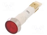 Lampă de control LED plată roșie 12VDC 12VAC &Oslash;10mm NINIGI