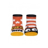 Șosete copii haioase Super Erou din bumbac, Funny Legs 283 - Orange, 18-20 (12)