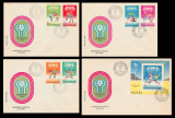 1978 Romania, 4 FDC CM Fotbal Argentina (serie + colita dt), LP 954 &amp; LP 955, Romania de la 1950, Sport