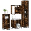 Gossi set de mobilier de baie 4 piese lemn prelucrat de stejar afumat