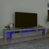 VidaXL Comodă TV cu lumini LED, gri sonoma, 230x36,5x40cm