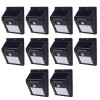 Set 10 lampi solare, FOXMAG24, 30 de LED, senzor de miscare, 0.55W, negru