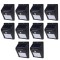 Set 10 lampi solare, FOXMAG24, 30 de LED, senzor de miscare, 0.55W, negru