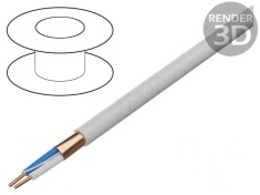 Cablu LON BUS 1x2x22AWG Cu folie Alb 125V foto