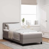Cumpara ieftin Pat boxspring cu saltea Gri taupe 80 x 200 cm țesătură