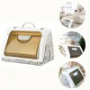 Cușcă Transport Pliabilă C&acirc;ini Pisici, 45x15x38cm, Bej, Portabilă, Aerisire, Confortabilă, Sigură, P&acirc;nă la 10kg