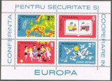 Romania.1975 Conferinta pentru securitate Europeana Bloc cu 4 Val. LP.891 MNH**, Nestampilat