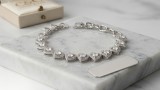 Bratara Argint 925 Placata cu Rodiu, 14.5 gr, Cristale Zirconiu, 18 cm, Inchidere Caseta