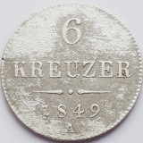 Cumpara ieftin 735 Austria 6 kreuzer 1849 Franz Joseph I - A - km 2200 argint, Europa