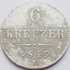 735 Austria 6 kreuzer 1849 Franz Joseph I - A - km 2200 argint