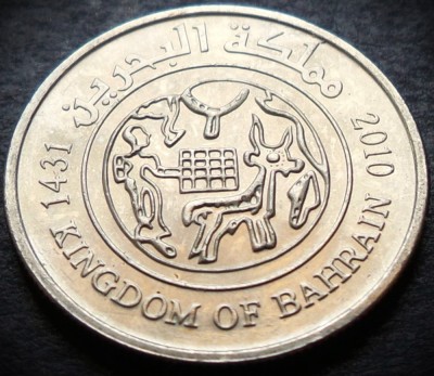 Moneda exotica 25 FILS - BAHRAIN, anul 2010 * cod 1782 = UNC foto