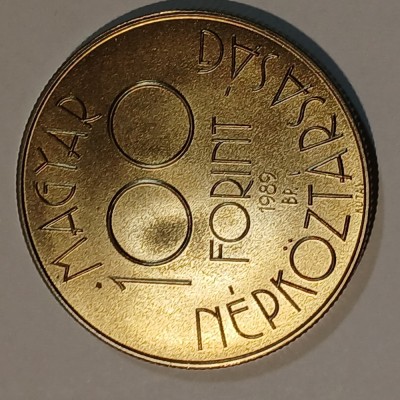 Moneda comemorativa 100 forinti Ungaria 1989 foto