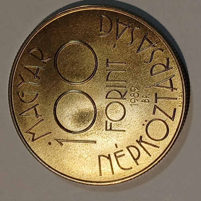 Moneda comemorativa 100 forinti Ungaria 1989