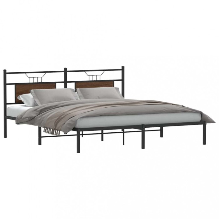 Cadru pat fără saltea Stejar maro 183x213 cm Lemn prelucrat