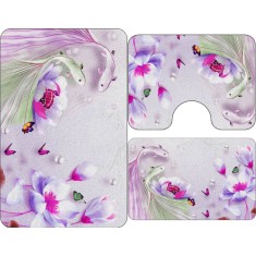 Set Covorașe Baie 3 piese: 60x90cm, 60x45cm, 60x45cm, Pești