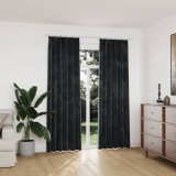 Draperii opace cu c&acirc;rlige, 2 buc, antracit, 140x225 cm catifea