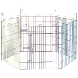 Gard pentru Caini cu 6 Panouri cu Inchidere cu Zavor, Gard pentru Caini Talie Medie din Metal, &Oslash;120x60 cm, Multicolor PawHut | Aosom Romania