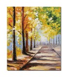 Cumpara ieftin Tablou pictat manual, Peisaj din natura, alee in parc, 60x50cm ulei pe panza, Magistral