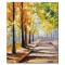 Tablou pictat manual, Peisaj din natura, alee in parc, 60x50cm ulei pe panza, Magistral