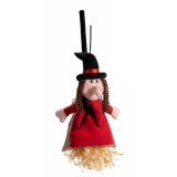 Cumpara ieftin Figurina Vrajitoare Halloween Befana cu sacutel textil multicolor cm 17 x 45 H