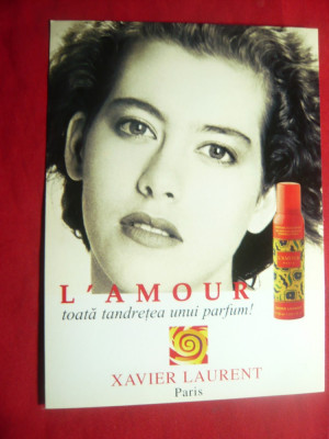 Ilustrata Reclama Parfum -L&amp;#039;Amour - Xavier Laurent foto